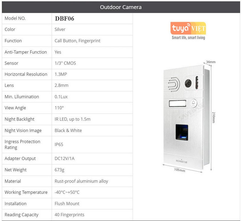 Tuya DBF06 - Detail 1