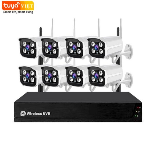 Bộ KIT 8 Camera, Đầu NVR Wifi Tuya