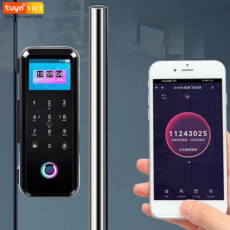 Khóa vân tay cho cửa kính Tuya GL03 - Ảnh 3