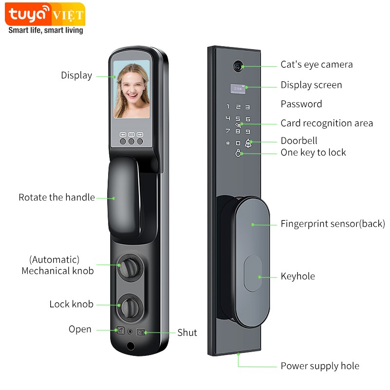 Khóa cửa vân tay Camera Tuya WL03-C - Ảnh 4